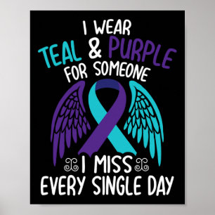 Affiche Je Porte Turquoise Et Violet Pour Quelqu'Un Que Je