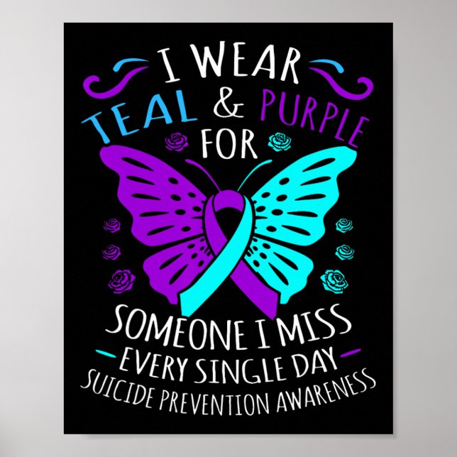 Affiche Je Porte Turquoise Et Violet Pour Quelqu'Un Que Je (Devant)