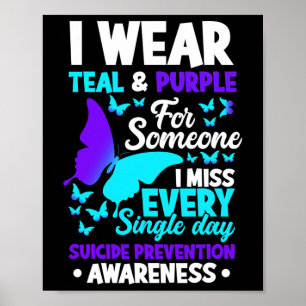 Affiche Je Porte Turquoise Et Violet Pour Quelqu'Un Qui Me