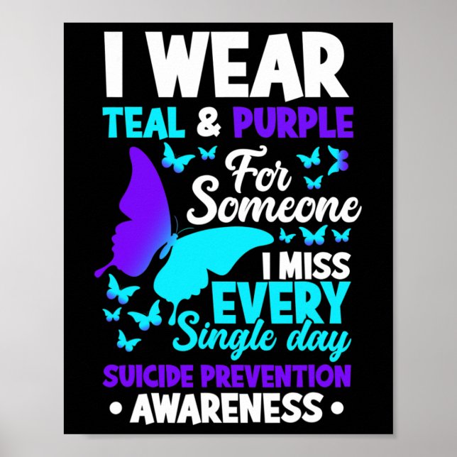 Affiche Je Porte Turquoise Et Violet Pour Quelqu'Un Qui Me (Devant)