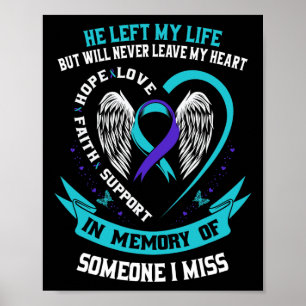 Affiche Je Porte Turquoise Et Violet Pour Quelqu'Un Qui Me