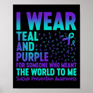 Affiche Je Porte Turquoise Et Violet Pour Quelqu'Un Qui Ve