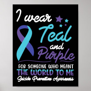 Affiche Je Porte Turquoise Et Violet Pour Quelqu'Un Qui Ve