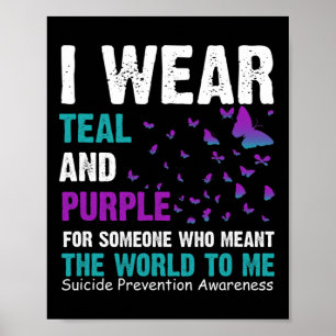 Affiche Je Porte Turquoise Et Violet Pour Quelqu'Un Qui Ve