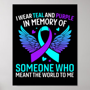 Affiche Je Porte Turquoise Et Violet Pour Quelqu'Un Qui Ve