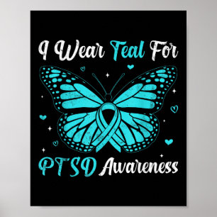 Affiche Je Porte Turquoise Pour Le Ruban Papillon De Sensi