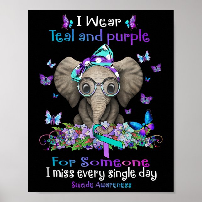 Affiche Je Porte Un Éléphant De Sensibilisation Au Suicide (Devant)