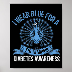 Affiche Je Porte un Pois Bleu pour la Sensibilisation au D