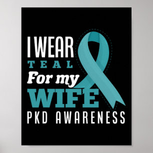 Affiche Je Porte Une Maladie Du Rein Polykystique Turquois