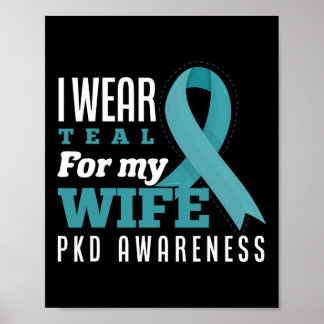 Affiche Je Porte Une Maladie Du Rein Polykystique Turquois