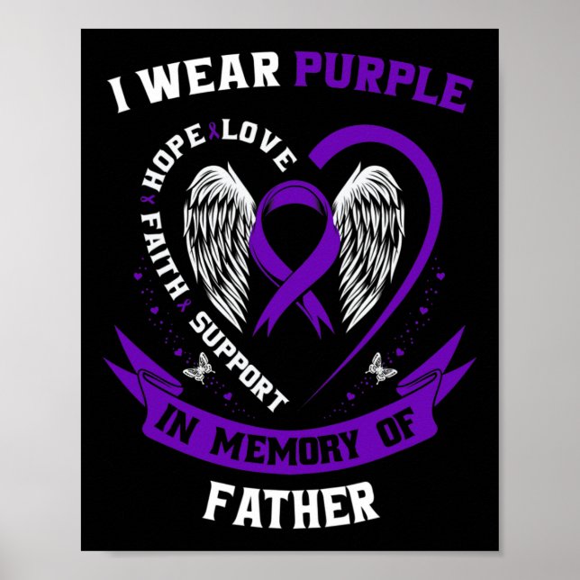 Affiche Je Porte Violet En Mémoire Du Père Papa Pancréatiq (Devant)