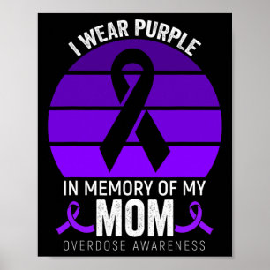 Affiche Je Porte Violet Surdose Sensibilisation Ribbon pou