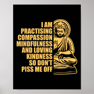 Affiche Je pratique le bouddhisme de yoga de pleine consci