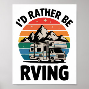 Affiche Je préfère faire du camping en camping-car, randon