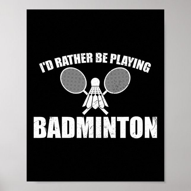 Affiche Je préfère jouer à Badminton (Devant)