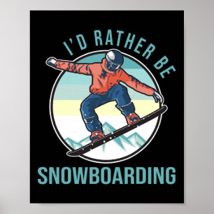 Affiche Je préfère le snowboard Retro Ski Goggings Winte