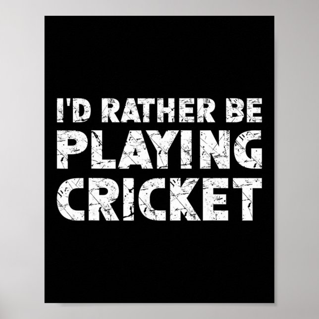 Affiche Je préférerais jouer au cricket  (Devant)