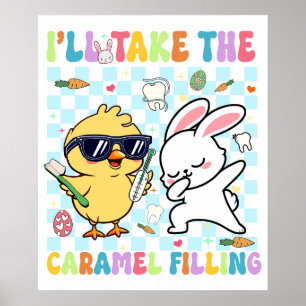 Affiche je prendrai la garniture caramel, rétro, vintage