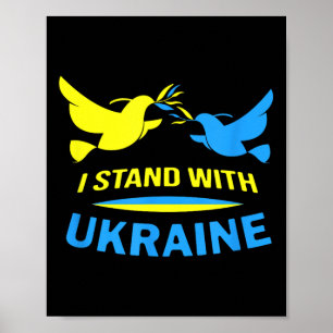 Affiche Je Prends Position Avec L'Ukraine Ukrainienne Paix