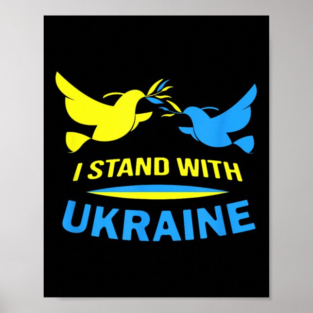 Affiche Je Prends Position Avec L'Ukraine Ukrainienne Paix (Devant)