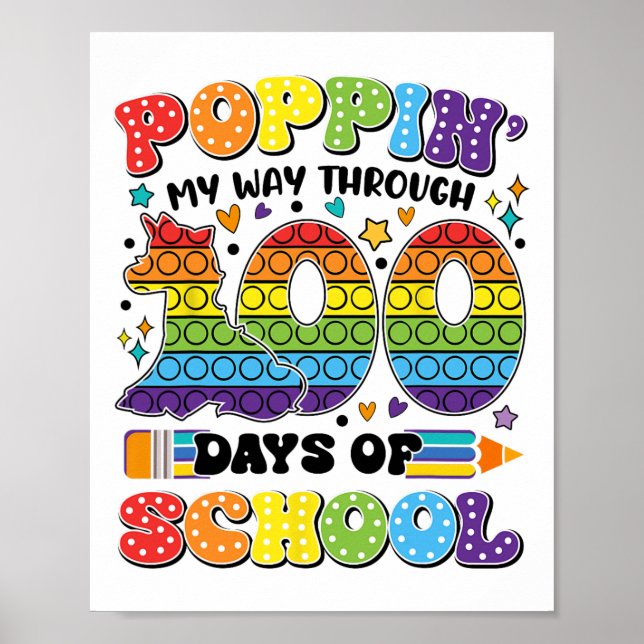 Affiche Je Presse Mon Chemin À Travers 100 Jours D'Enfants (Devant)