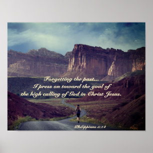 Affiche Je presse vers le but Philippiens 3:14 Bible