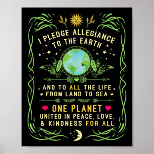 Affiche Je Promets L'Allégeance À La Citation De La Terre