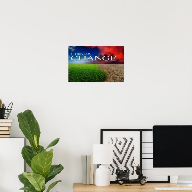 Affiche "Je prospère sur le changement" Motivation Affirma (Bureau à domicile)