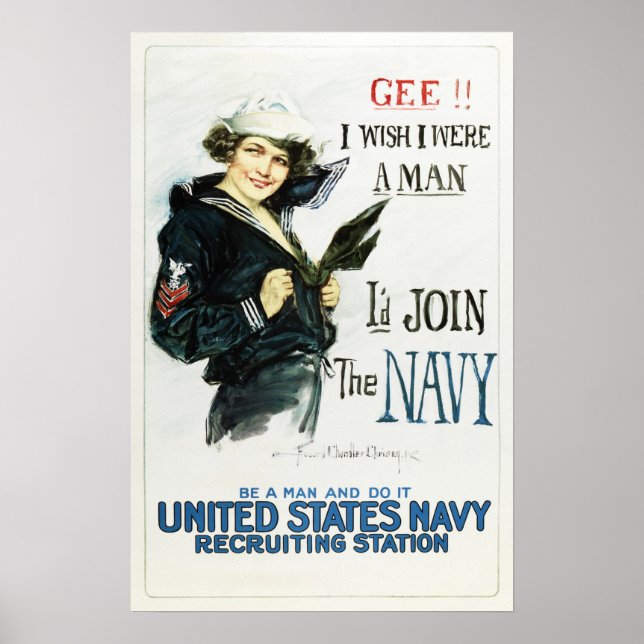 Affiche JE REJOINDRAIS LE NAVY Howard Chandler US Recrutem (Devant)