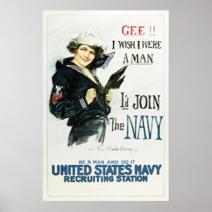 Affiche JE REJOINDRAIS LE Recrutement AMÉRICAIN DE NAVY Ho