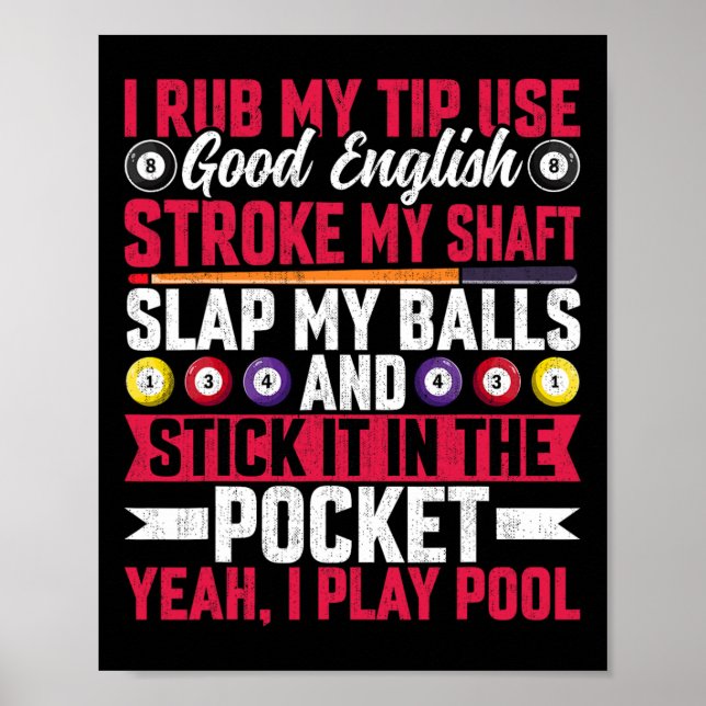 Affiche Je Rub Mon Conseil Utiliser Bon Anglais - Funny Po (Devant)