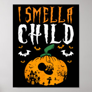 Affiche Je Sens Un Enfant Citrouille Halloween Grossesse A