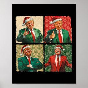Affiche Je serai à la maison pour Noël Funny Trump Xmas Pè