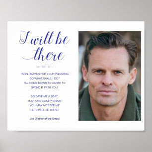 Affiche Je serai là avec un mémorial photo de mariage bleu
