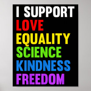 Affiche Je soutiens l'amour Égalité Science Droits de l'Ho