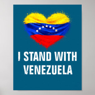 Affiche Je soutiens le drapeau du Venezuela pour la libert