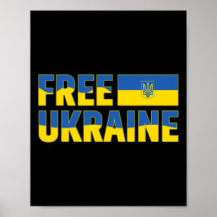 Affiche Je soutiens l'Ukraine, restez avec le drapeau ukra
