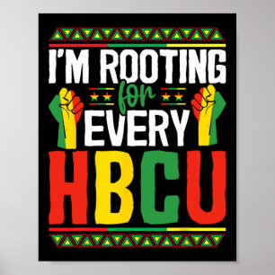Affiche Je soutiens pour chaque Hbcu Mois d'Histoire Noire