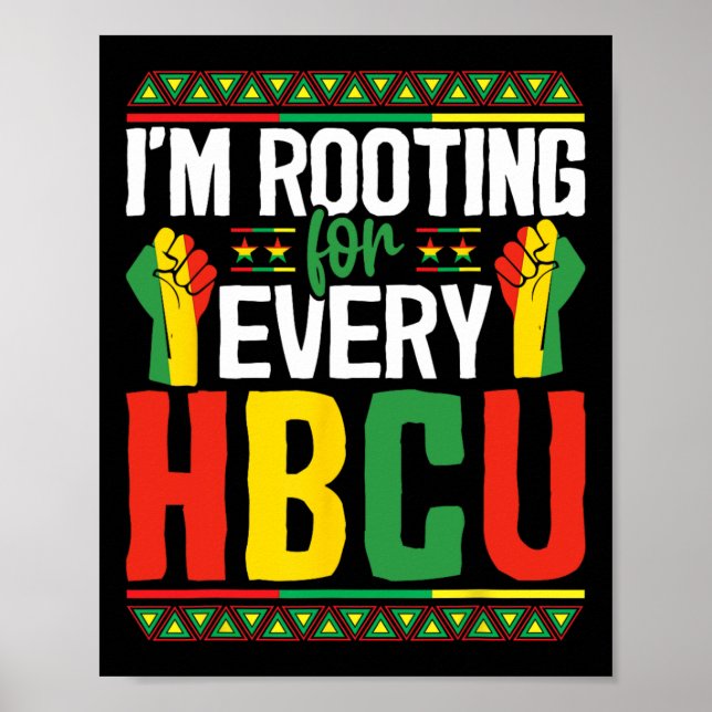 Affiche Je soutiens pour chaque Hbcu Mois d'Histoire Noire (Devant)