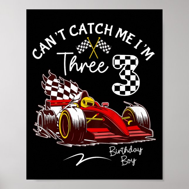 Affiche Je suis 3 Super Red Racing Car 3e Birt (Devant)
