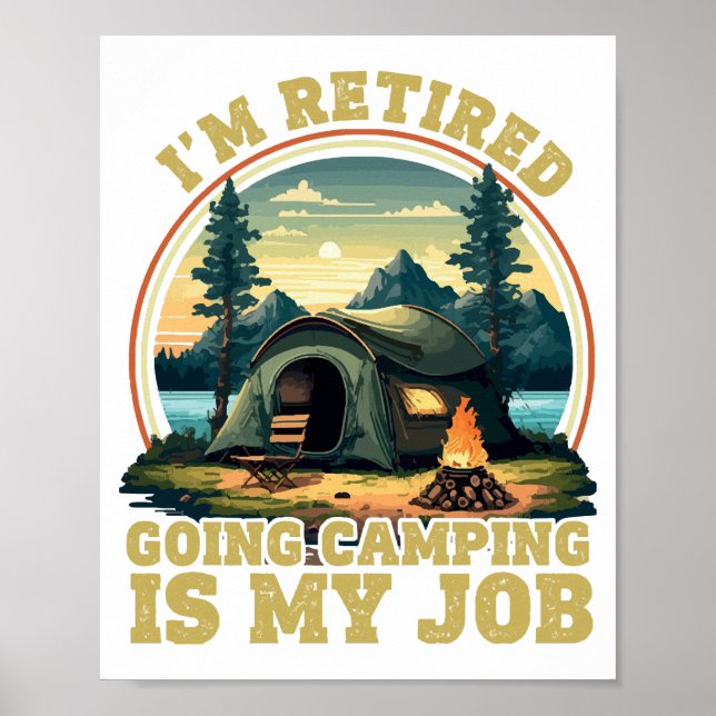 Affiche Je suis à la retraite, je vais camper  (Devant)