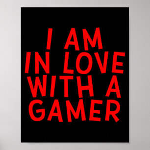 Affiche Je suis amoureux d'un gamer jeu mignon de la Saint