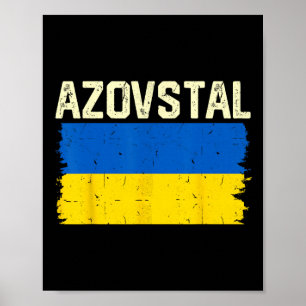 Affiche Je suis avec Azovstal Mariupol Ukraine Vintage Ukr