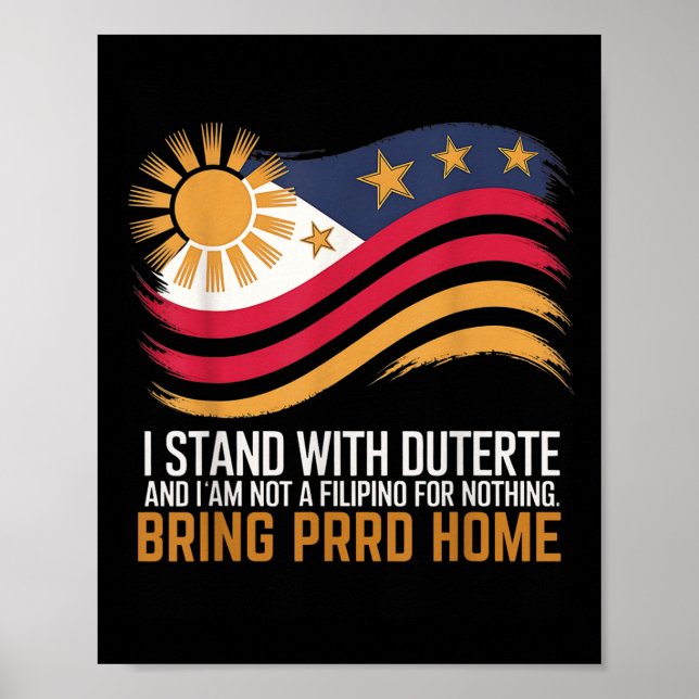 Affiche Je Suis Avec Duterte Je Ne Suis Pas Philippin Pour (Devant)