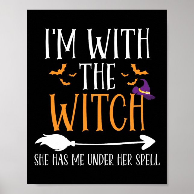 Affiche Je suis avec la sorcière drôle Costume de couple d (Devant)