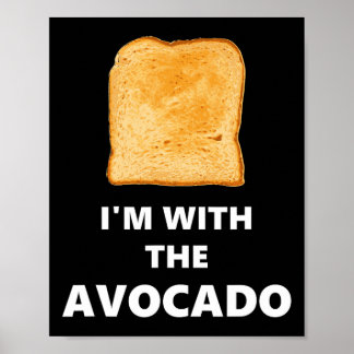 Affiche Je suis avec le costume d'Halloween toast Avocado