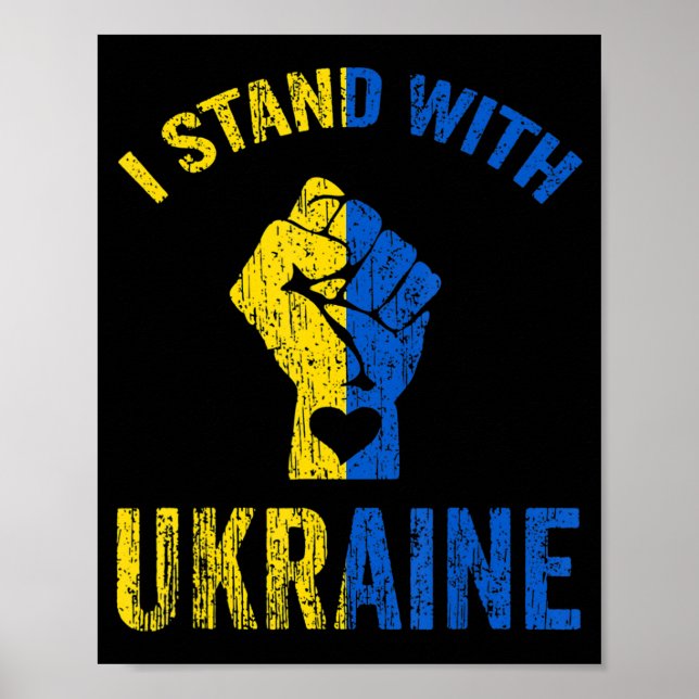 Affiche Je Suis Avec Le Soutien Du Drapeau Ukrainien De L' (Devant)