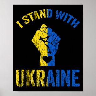 Affiche Je Suis Avec Le Soutien Du Drapeau Ukrainien De L'