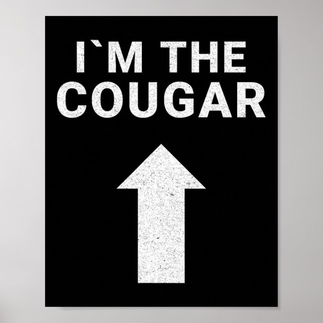 Affiche Je suis avec l'Humour Cougar Halloween cadeau d'an (Devant)