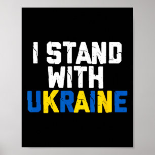 Affiche Je suis avec l'Ukraine Allié Ami Drapeau de l'Ukra